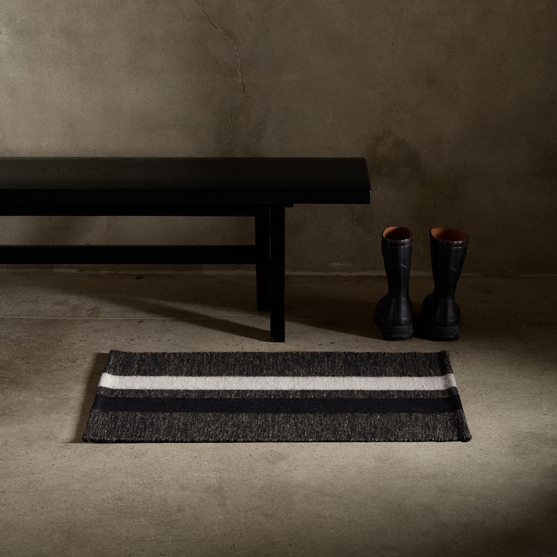 Striped Entry Mat – Pearl Grey/Black