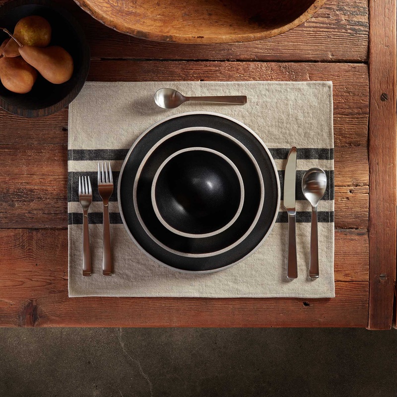Three Stripe Placemat – Natural/Black