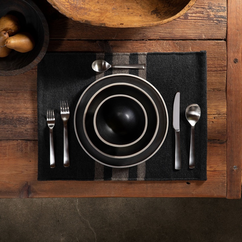 Wool Striped Placemat – Anthracite/Mule
