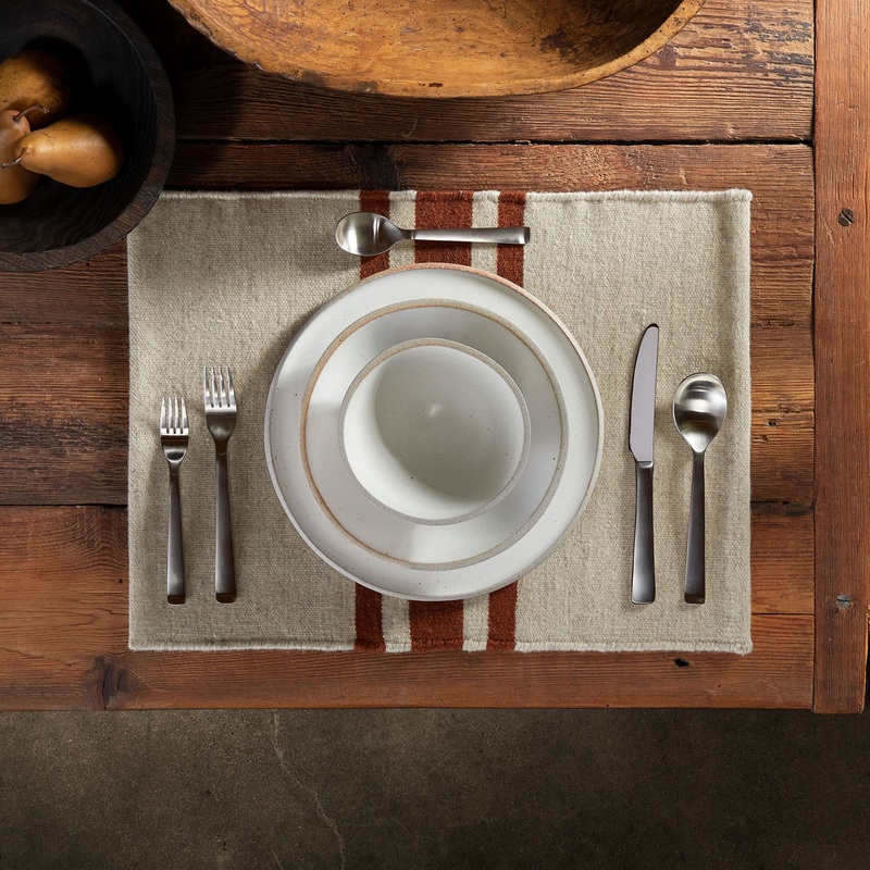 Wool Striped Placemat – Soapstone/Beige