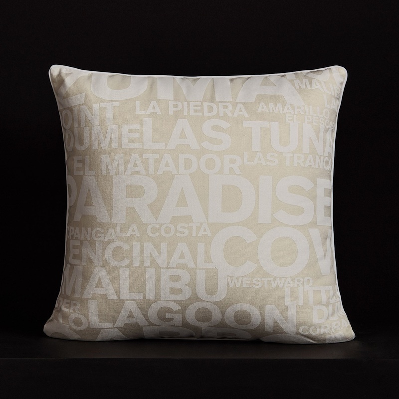 Zuma Beach Throw Pillow With Piping – Oyster