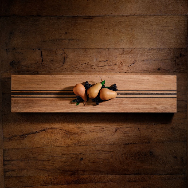 9X40″ Teak Serving Board with Triple Stripe – Teak/Natural Finish
