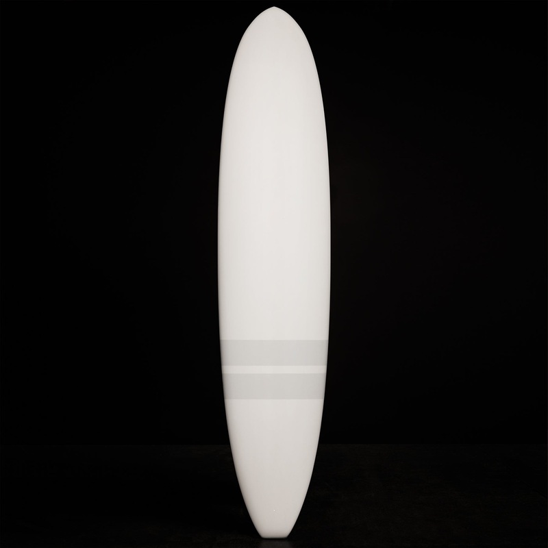 Classic Longboard  8’6″ – Matte White & Grey Stripe