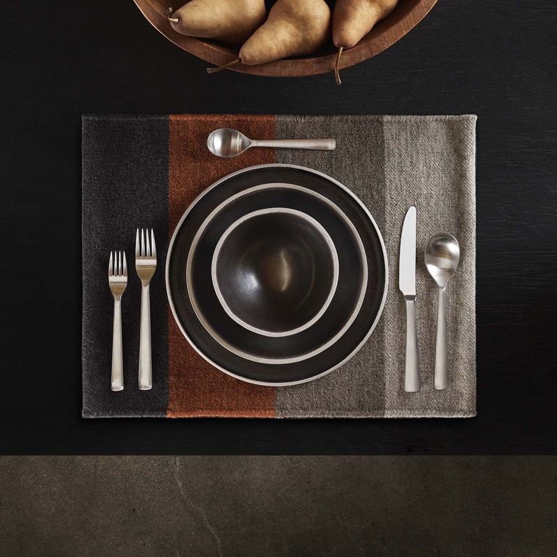 Color Blocked Wool Placemat – Black Marle/Ochre/Flint
