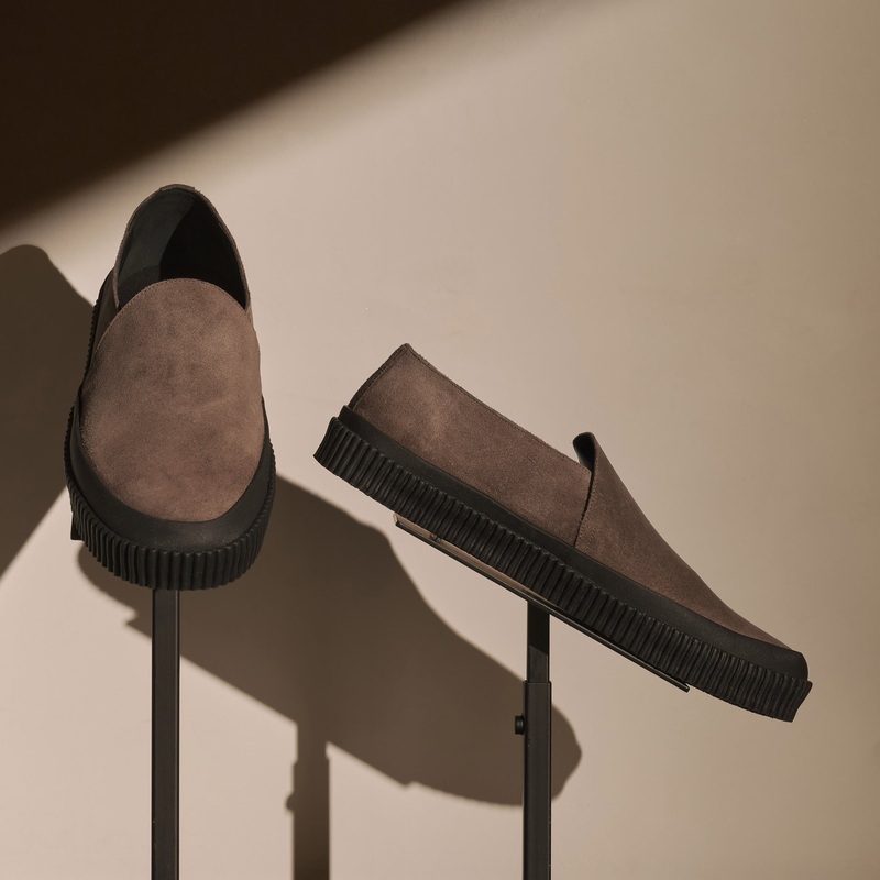 Men’s Vulcanized Slip On Loafer – Cement
