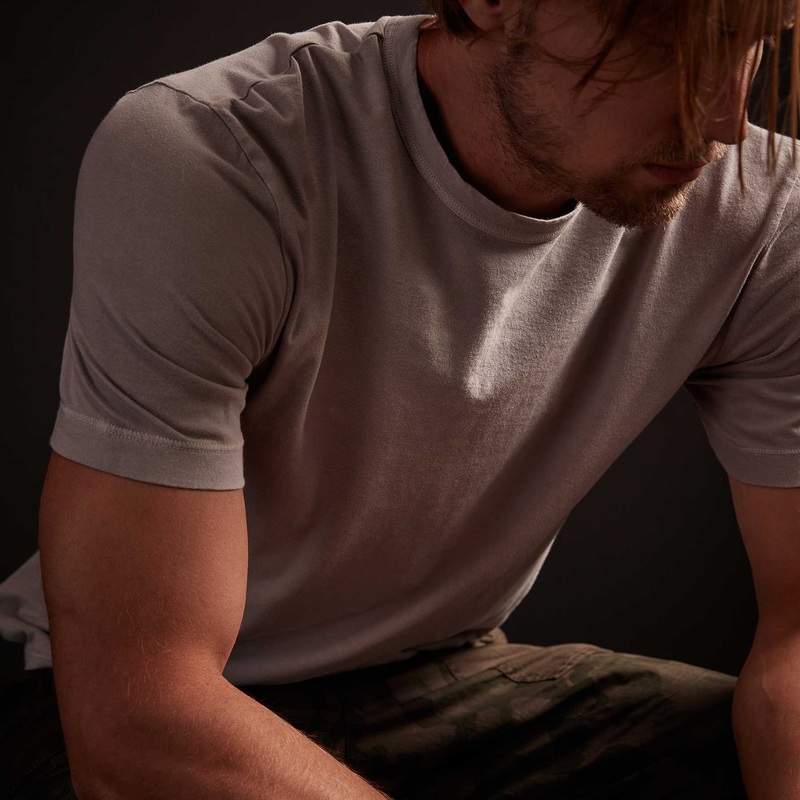 Short Sleeve Crew Neck – Fog Pigment