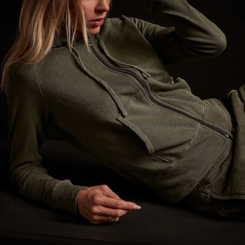 Vintage French Terry Zip Up Hoodie – Old Whiskey Pigment