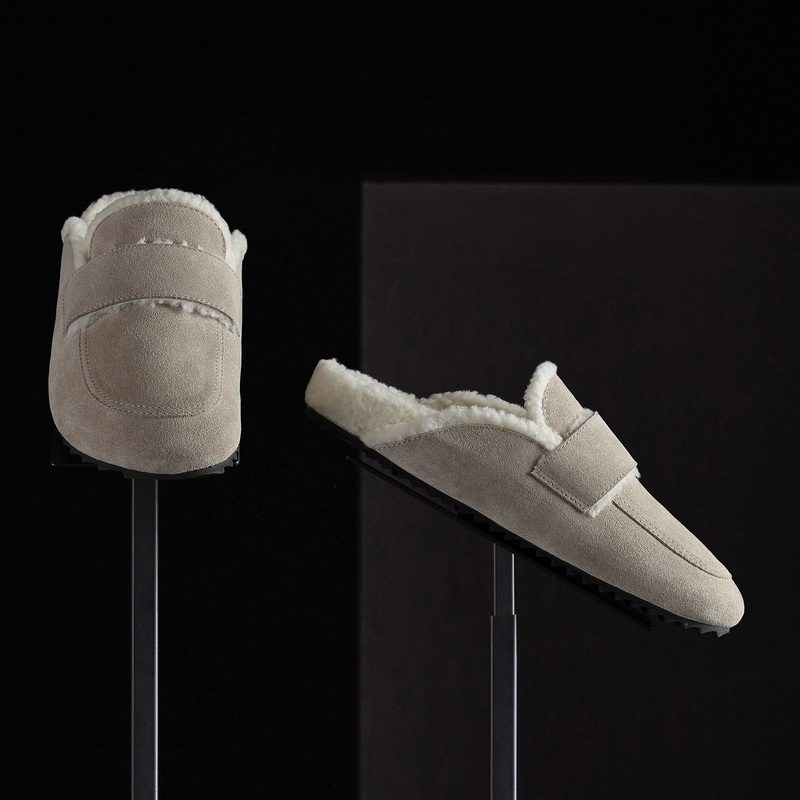 Women’s Suede Shearling Loafer – Earth/Ivory