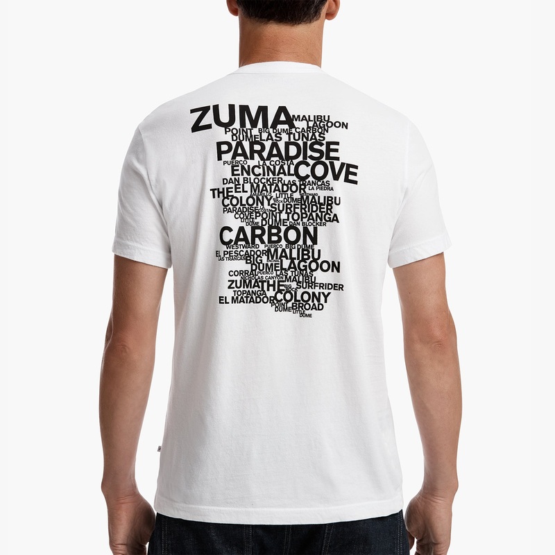 Malibu Beach Graphic Tee – White