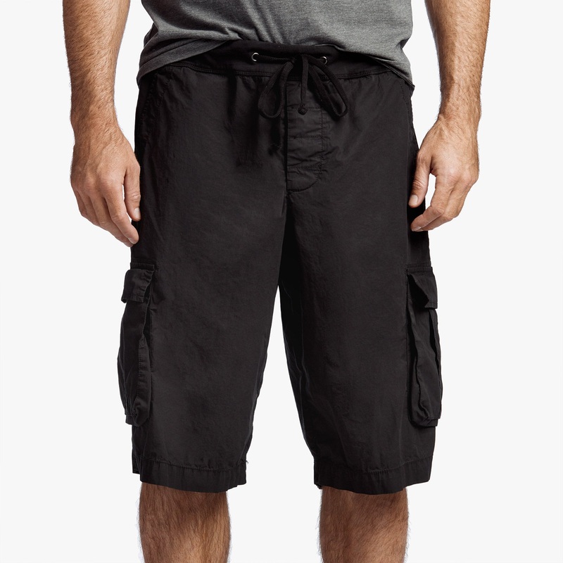 Stretch Poplin Cargo Short – Black