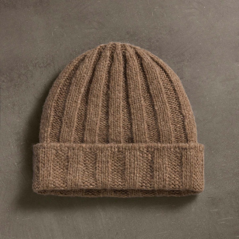 Textured Cashmere Beanie – Chestnut