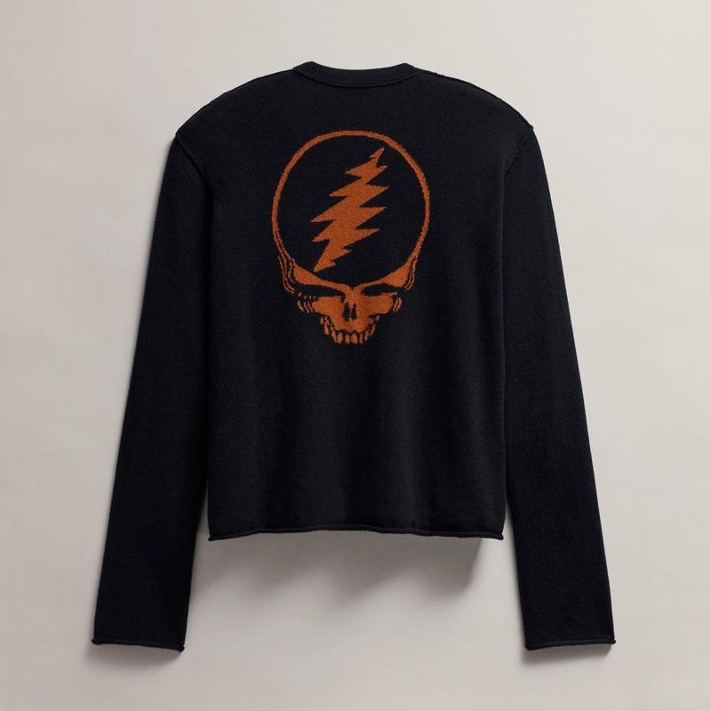 Women’s Grateful Dead Crew Neck Sweater – Black/Burnt Orange