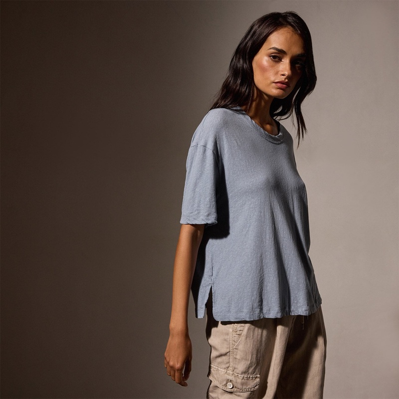 Cotton Jersey Crew Tee – Bluestone