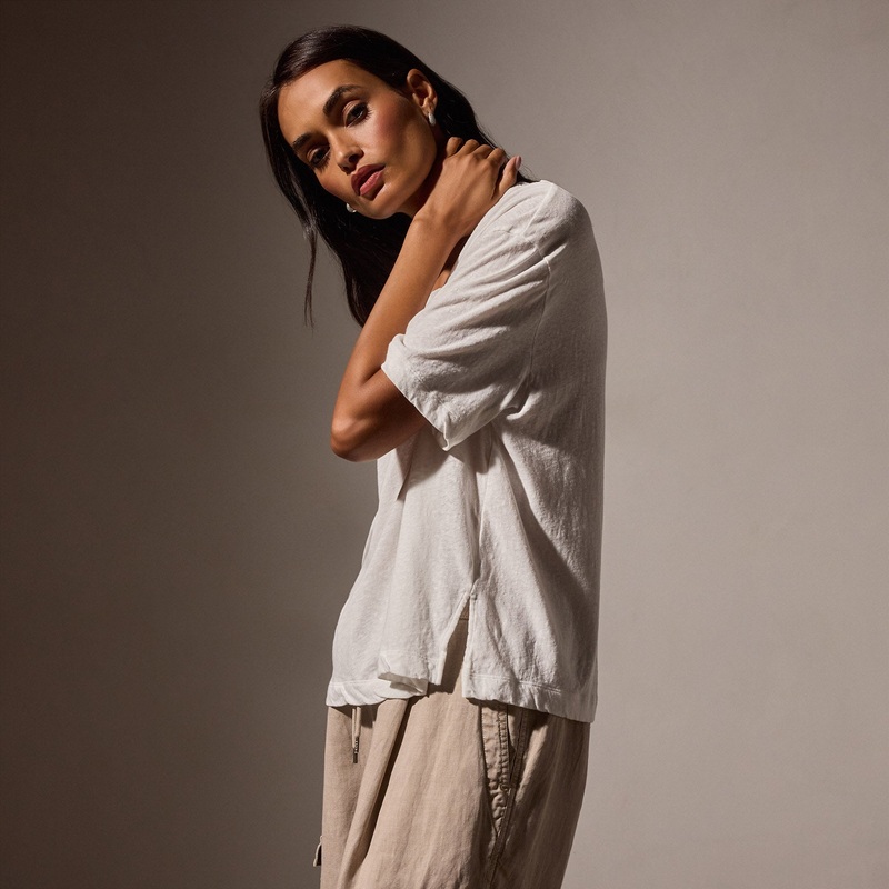 Cotton Jersey Crew Tee – White