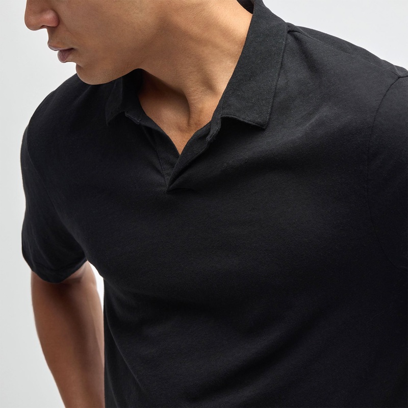 Cotton Jersey Polo – Black