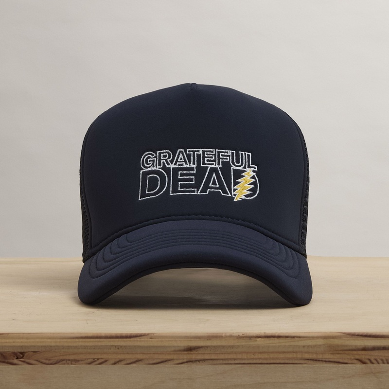 Grateful Dead Lightning Bolt Embroidery Trucker – Navy