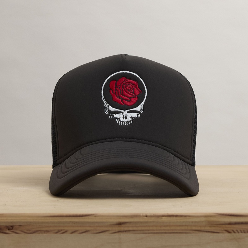 Grateful Dead Rose Embroidery Trucker – Carbon Grey