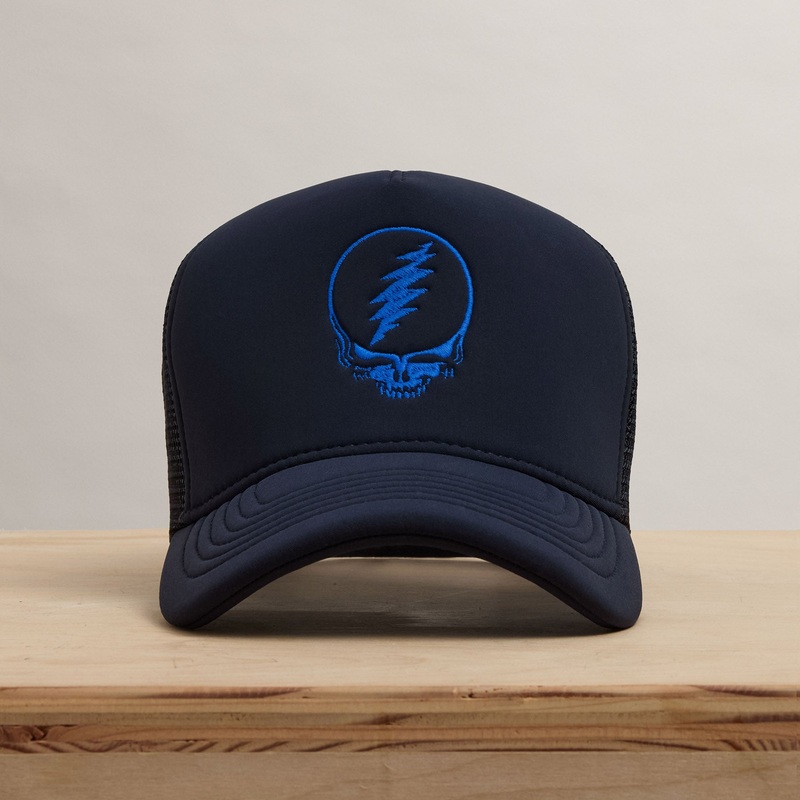 Grateful Dead Single Color Skull Embroidery Trucker – Navy