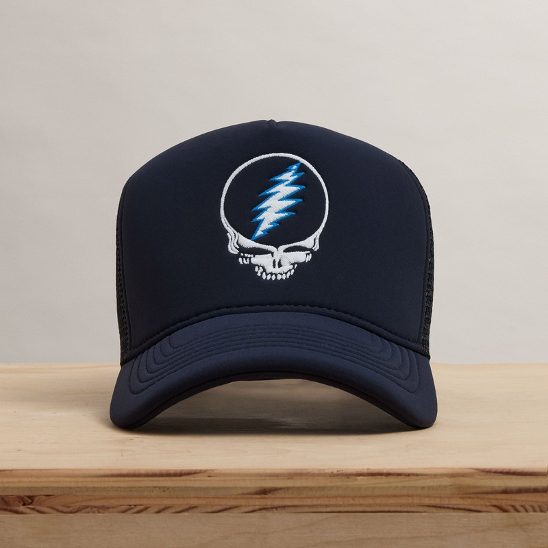 Grateful Dead Skull Embroidery Trucker – Navy