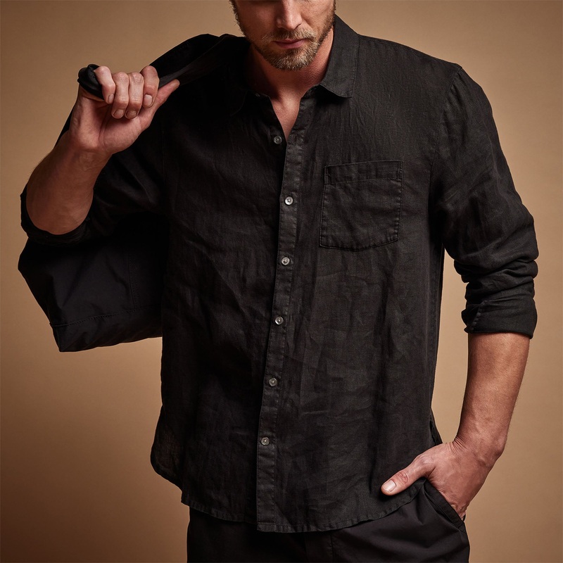 Lightweight Linen Shirt – Black