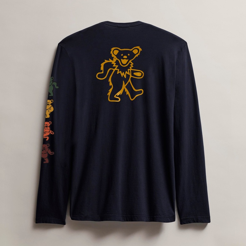 Men’s Grateful Dead Dancing Bear Long Sleeve Tee – Deep/Cadmium