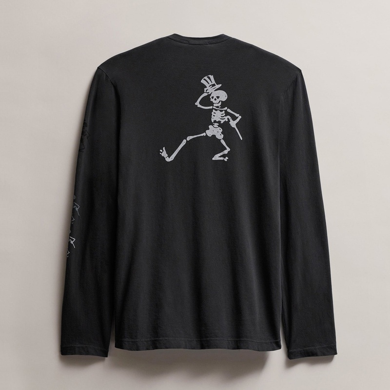 Men’s Grateful Dead Dancing Skeleton Long Sleeve Tee – Carbon Pigment