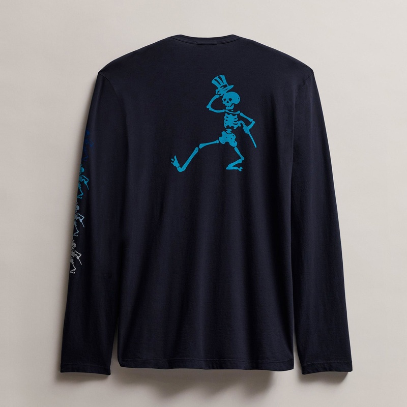 Men’s Grateful Dead Dancing Skeleton Long Sleeve Tee – Deep