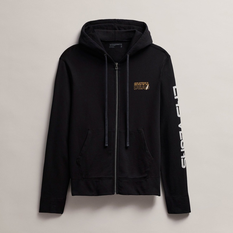 Men’s Grateful Dead Lightning Bolt Full Zip Hoodie – Black/Cadmium