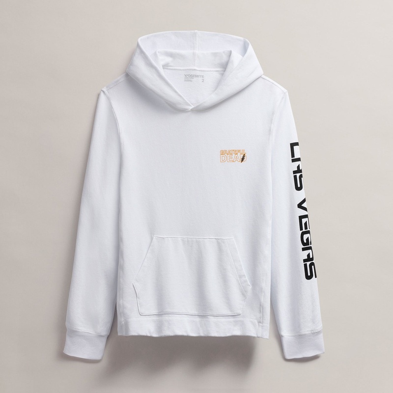 Men’s Grateful Dead Lightning Bolt Hoodie – White/Cadmium