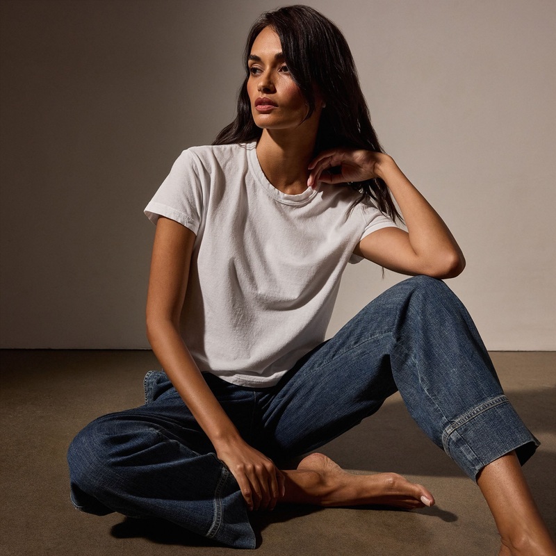 Shrunken Crew Neck Tee – White