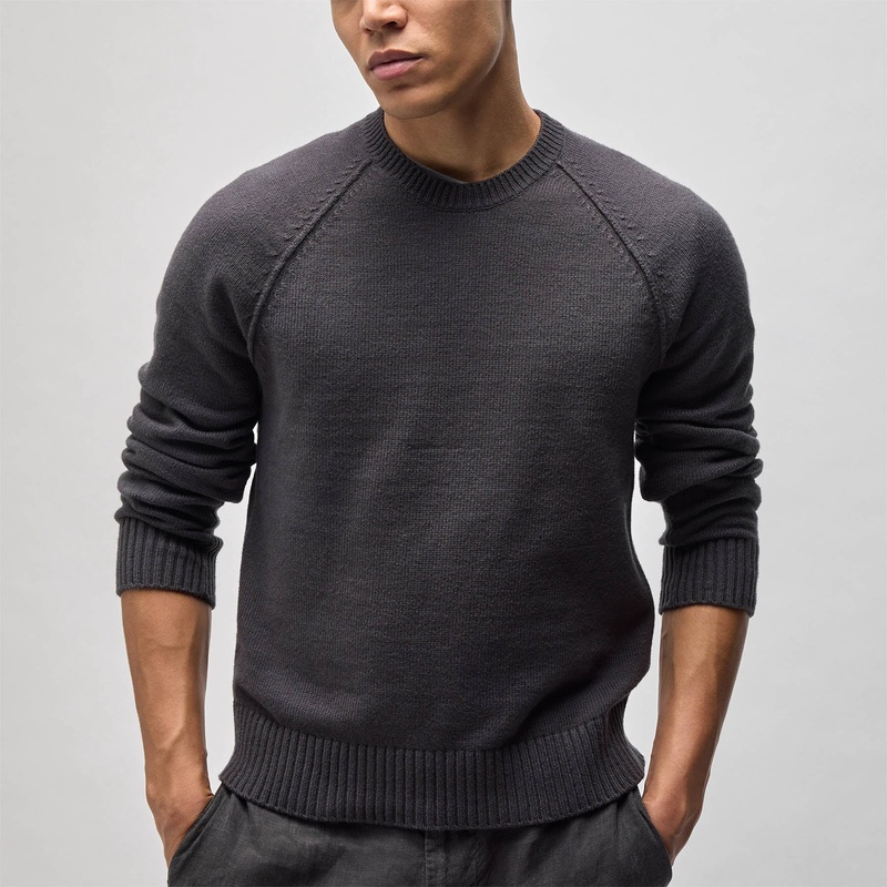 Cotton Knit Raglan Crew – Magma