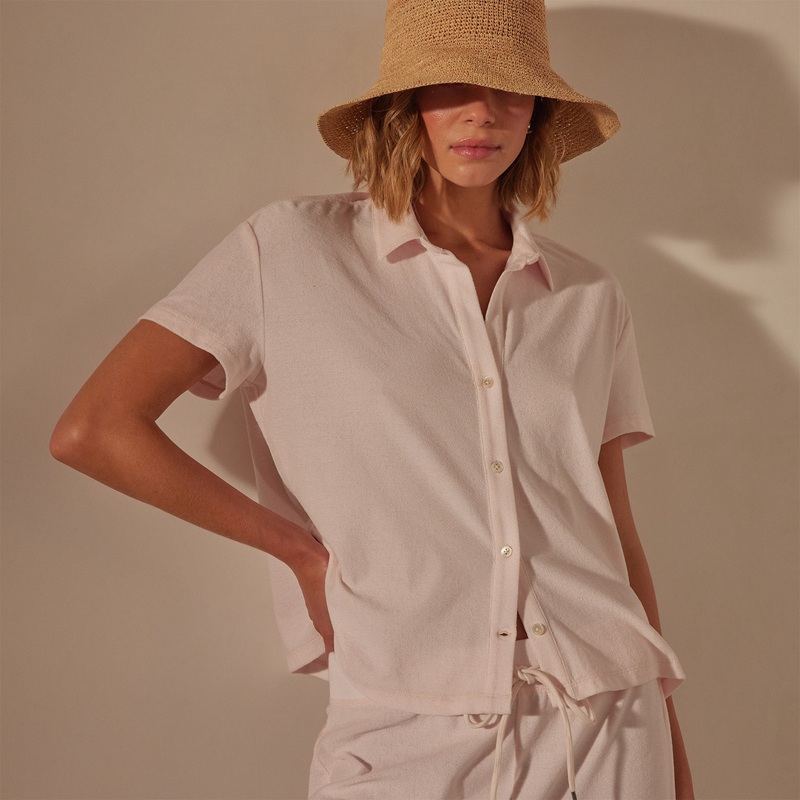 Cotton Terry Placket Short Sleeve – Zephyr