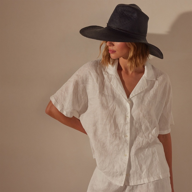 Lightweight Linen Boxy Shirt – White