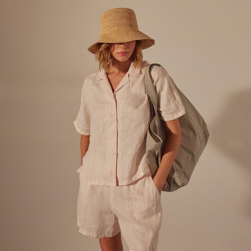 Lightweight Linen Boxy Shirt – Zephyr Pigment