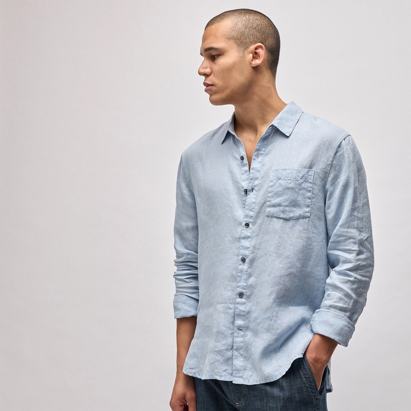 Lightweight Linen Shirt – Open Sky Pigment