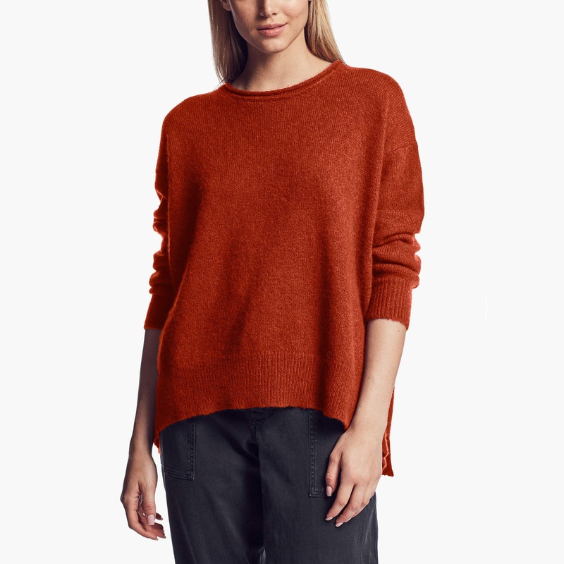 Lightweight Textured Cashmere Crew – Harvest