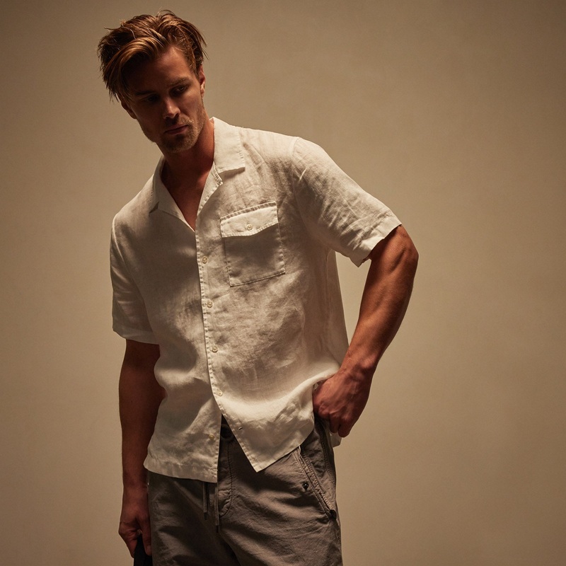 Linen Short Sleeve Pocket Shirt – White