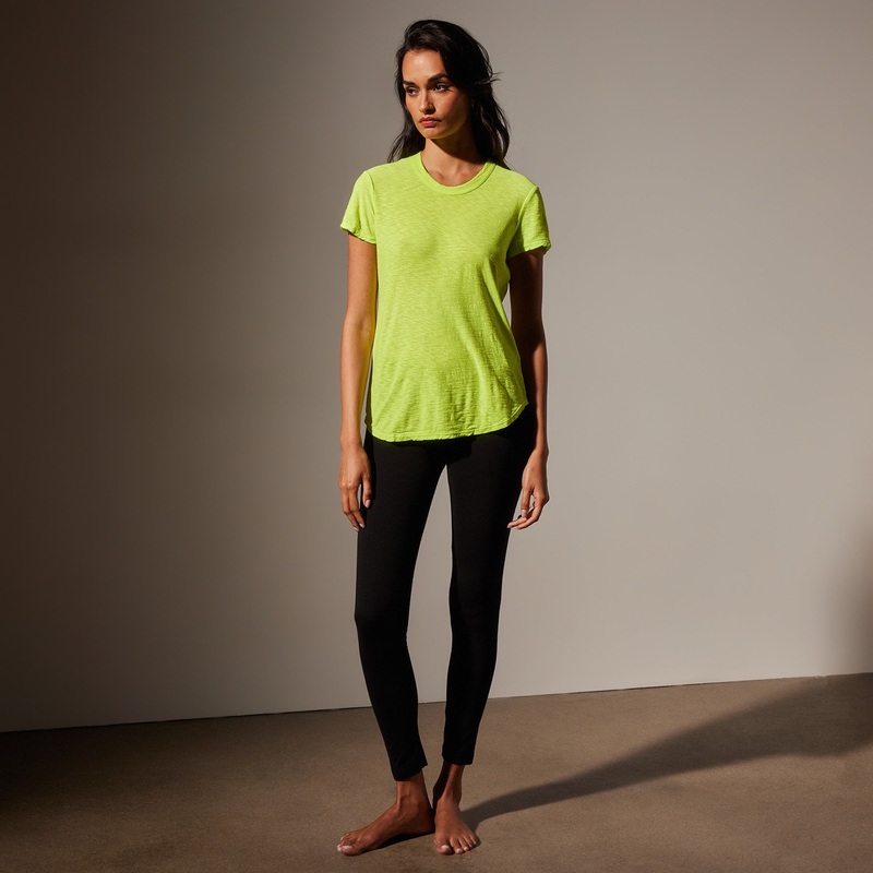 Sheer Slub Crew Neck Tee – Bright Neon