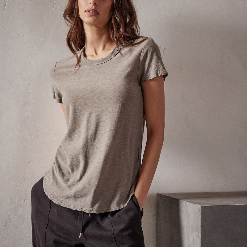 Sheer Slub Crew Neck Tee – Concrete