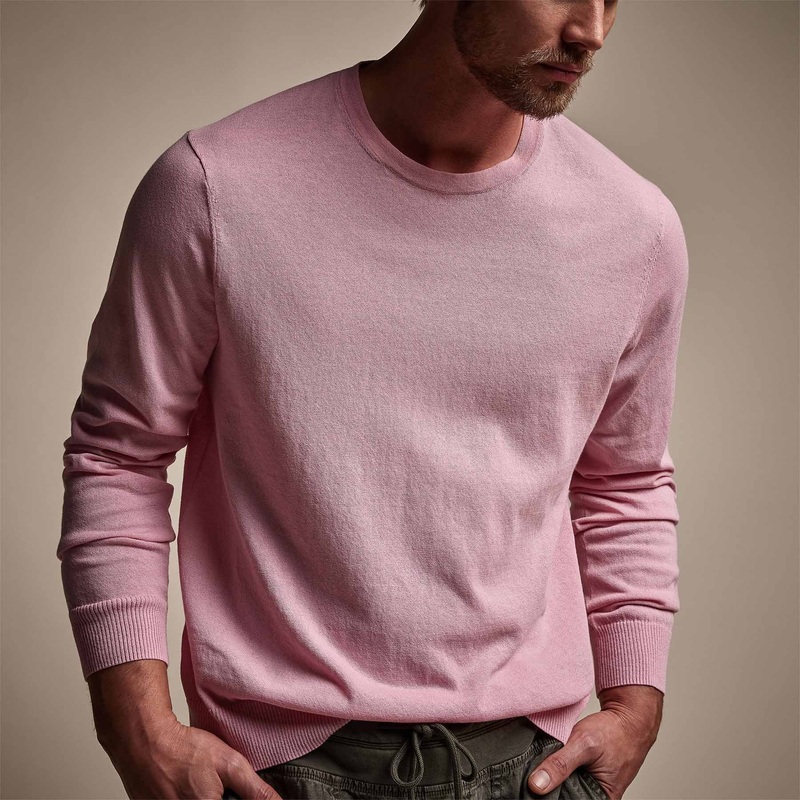 Stretch Cotton Crew Sweater – Peony