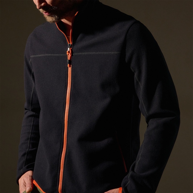 Brush Scuba Zip Front Sport Jacket  – Black/Orange