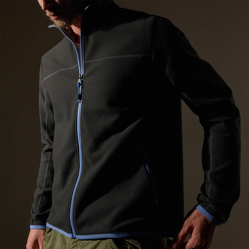 Brush Scuba Zip Front Sport Jacket  – Carbon/Blue