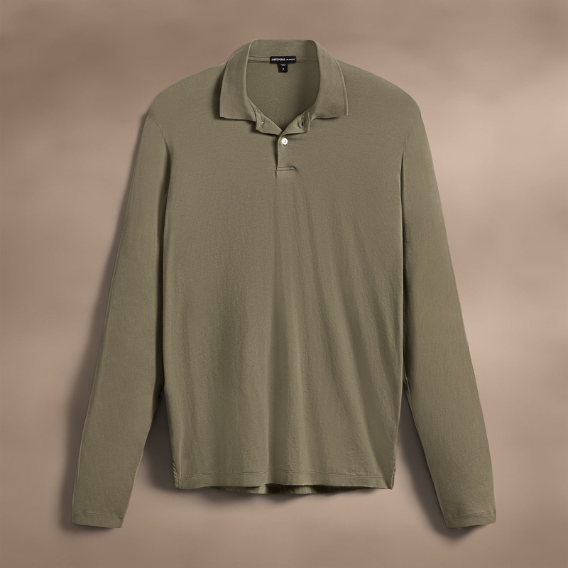 Luxe Lotus Jersey Long Sleeve Polo – Peet