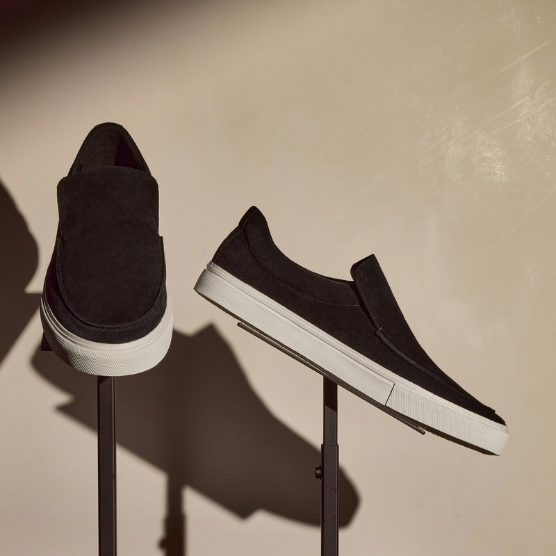 Men’s Coastal Suede Slip On – Black