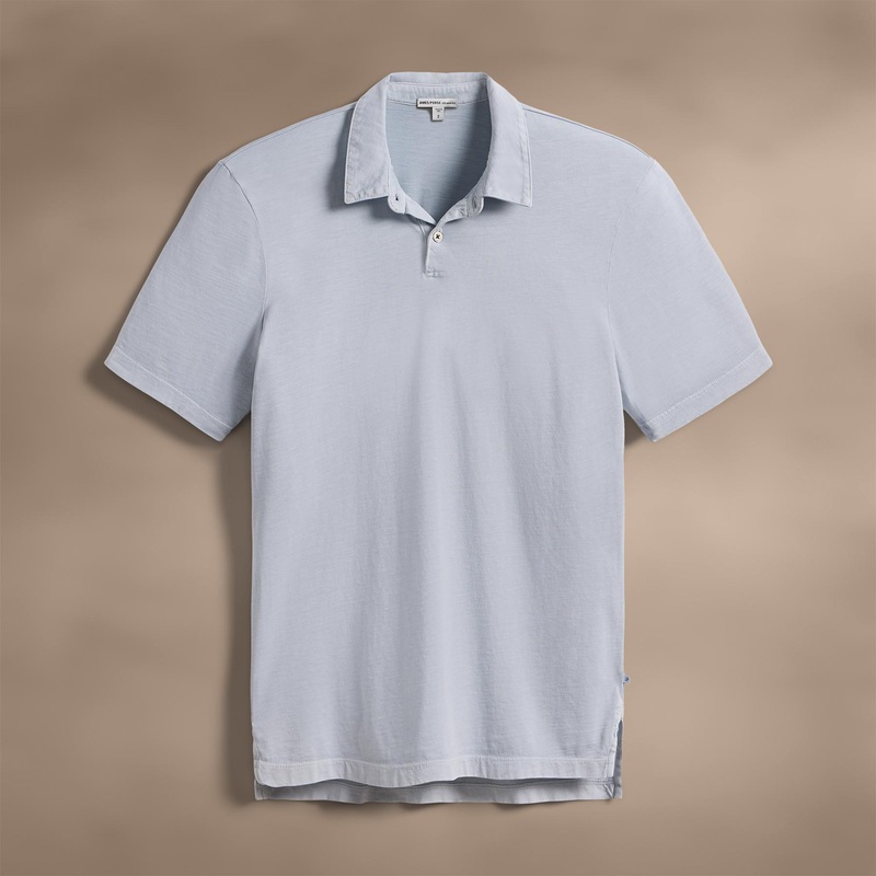 Sueded Jersey Polo – Grey Glacier Pigment