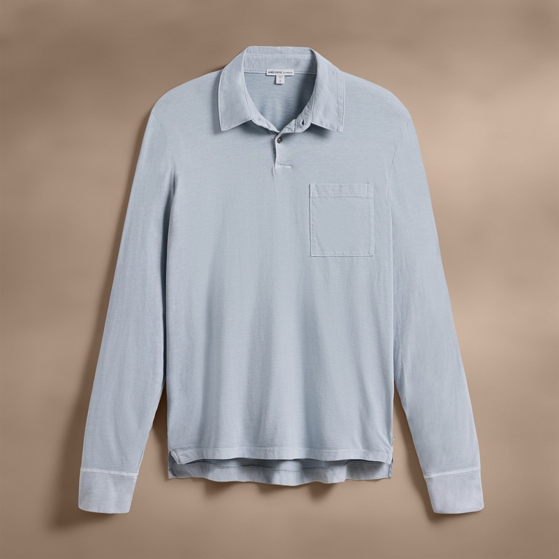 Sueded Jersey Rugby Polo – Grey Glacier Pigment