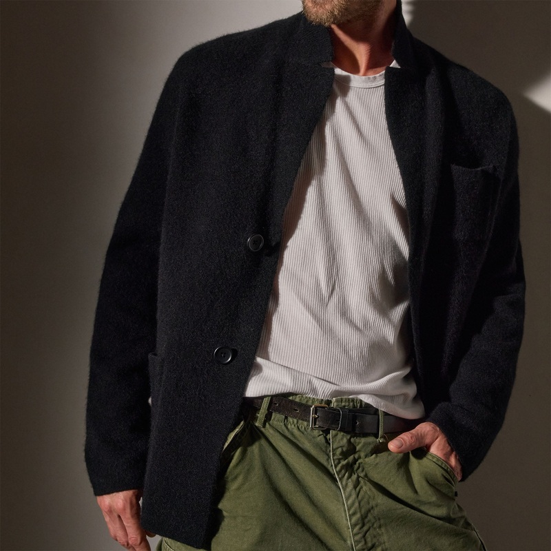 Sweater Knit Blazer – Black