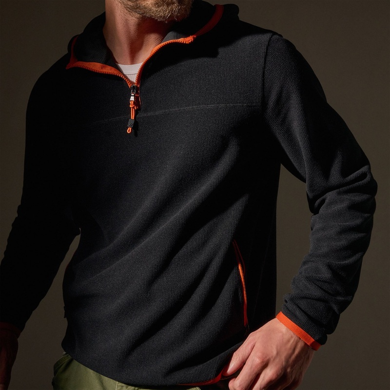 Tech Waffle Performance Hoodie – Black/Orange