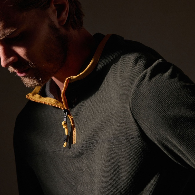 Tech Waffle Performance Hoodie – Carbon/Yellow