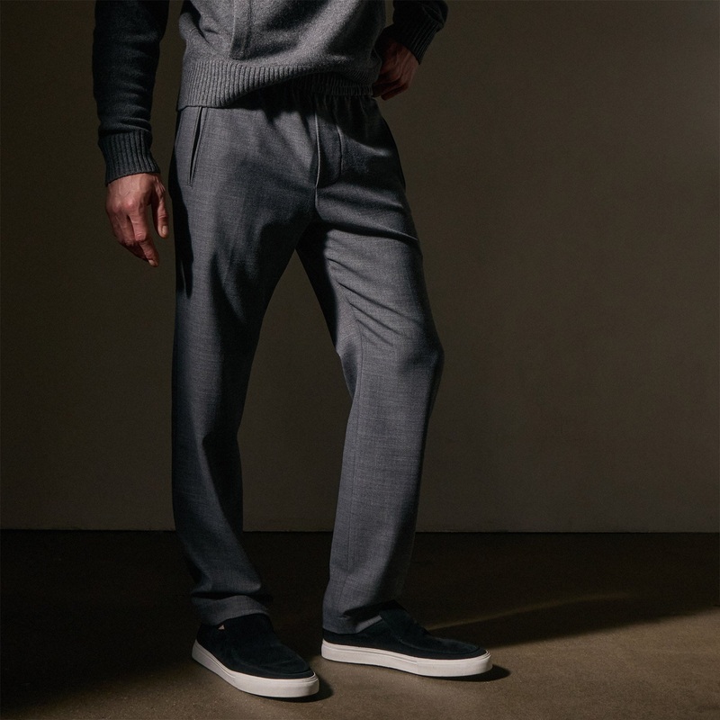 Wool Blend Trouser – Heather Charcoal